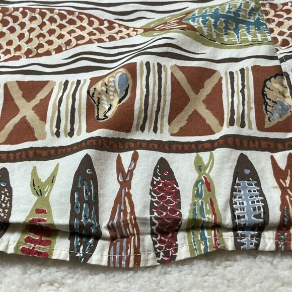 REYN SPOONER Vintage Hawaiian Shirt Geometric Fish Short Sleeve Men's Size XL - Picture 4 of 6